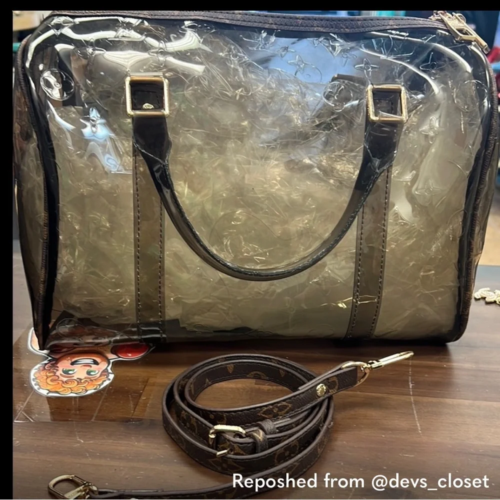 Brown clear satchel bag with Twilly - Picture 8 of 15